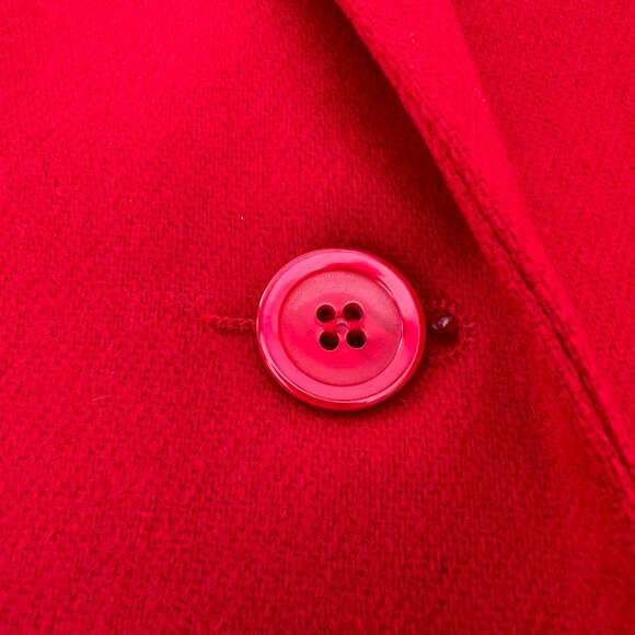 Vintage Dumas 100% Wool Women's Holiday Red Blazer Large 8-10 / Made in the USA - Picture 3 of 16